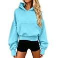 thumbnail image 5 of Neewe Women's Oversized Casual Pullover Long Sleeve Hem Drawstring Hoodies Dress With Kangaroo Pocket, 5 of 5