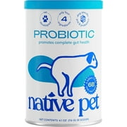 Native Pet Probiotic Powder for Dogs - Vet Created for Digestive Issues - Probiotic Prebiotic Bone Broth - 232 Gram 6 Billion CFU- Probiotics Dogs Love! (4.1 oz)