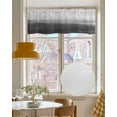 thumbnail image 4 of Black Gray Kitchen Valances for Windows Farmhouse Linen Window Valance Curtain for Living Room Window Treatment Ombre Modern Oil Painting Aesthetics Abstract Art Valance Rod Pocket, 42 x 18 Inch, 4 of 6