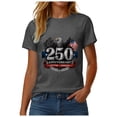 thumbnail image 5 of TOWED22 Women's 250Th Anniversary Print Vintage T-Shirt 1776-2026 250Th Anniversary Patriotic Tee(Grey,XL), 5 of 8