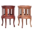 thumbnail image 2 of vidaXL Storage Solid Mahogany Wood and Glass Round End Table, Brown, 2 of 15