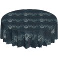thumbnail image 1 of Round Tablecloth with Wave Lace 60 Inch, Old Damask Circle Tablecloth Wipeable Tablecloth Kitchen Tablecloths for Restaurant, Picnic, Indoor and Outdoor Dining, 1 of 1