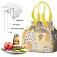 thumbnail image 4 of Pioneer Flower Floral Print Pattern Drawstring Lunch Bag Women - Drawstring Lunch Bag Insulated for Work Office - Stain-Resistant Large Lunchbags for Women with Multi-Pockets, 4 of 5