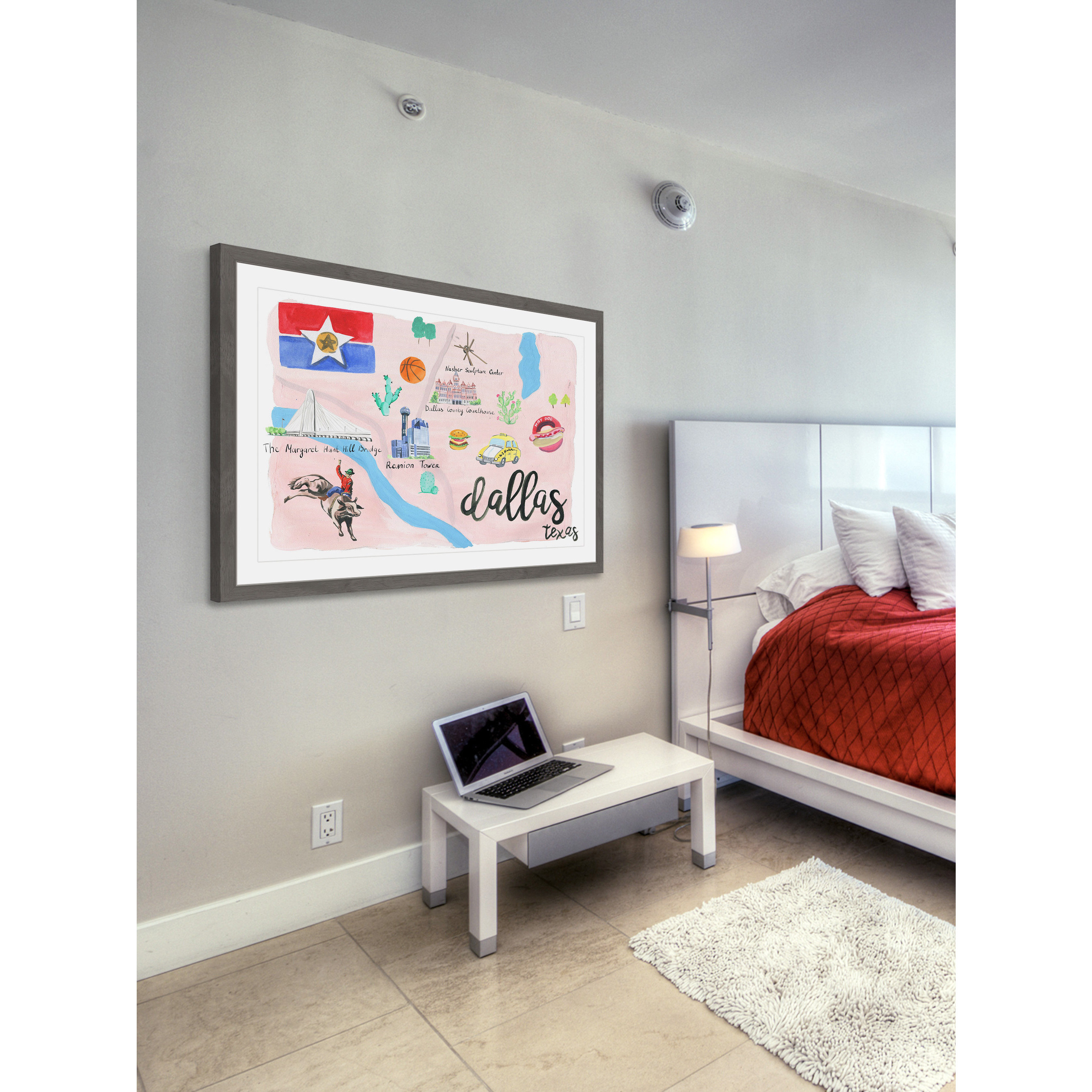 "Lively Dallas" Framed Painting Print