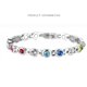 thumbnail image 3 of Women's Birthday Gifts Birthstone Bracelet Wristbands Stainless Steel Silver Zircon Gemstone Bracelets Wedding Bridal Prom Jewelry, 3 of 5