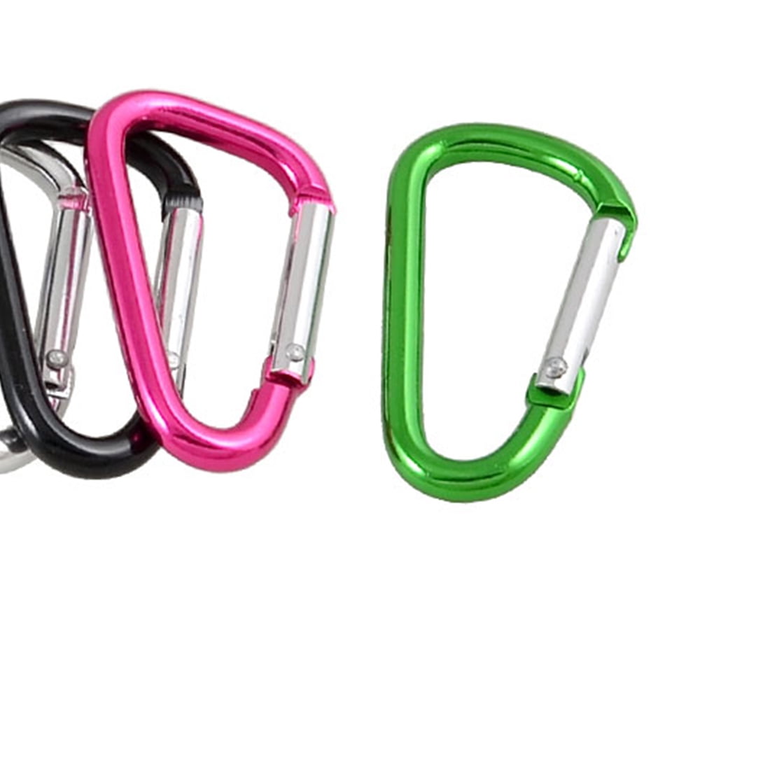 Unique Bargains Colorful Aluminum Carabiner Keychain Clip D Shaped Keyring 10pcs