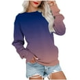 thumbnail image 2 of Jsaierl Womens Sweatshirts Plus Size Gradient Trendy Sweatshirts Round Neck Tunic Pullover Tops Oversized Long Sleeve Shirts Fall Saving, 2 of 5