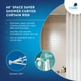 thumbnail image 4 of Croydex Curved Space Saver Shower Curtain Rod, Adjustable Length 60in, Stainless Steel, 4 of 7