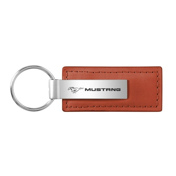 Ford Mustang Keychain & Keyring - Brown Premium Leather