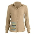thumbnail image 3 of Brown Women Shirts, Fashion Women'S Loose Button Solid Lapel Long Sleeves T Shirt Blouse Tops,Women Shirts 4XL, 3 of 5