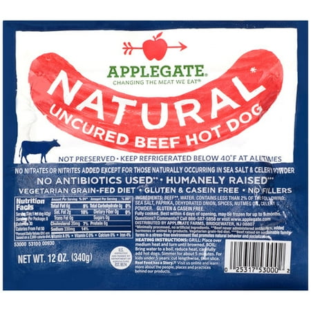 Applegate Hot Dogs Beef Uncured Applegate Hot Dogs Beef Uncured