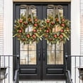 thumbnail image 5 of 20 inch Fall Fruit Wreath for Front Door, Thanksgiving Wreath with Pomegranate for Harvest Indoor Outdoor Home Decor Window Wall Decoration, 5 of 6