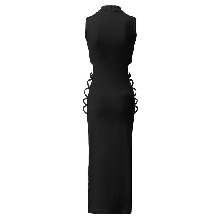WTXUE Dresses, High Slit Sleeveless Double Split Crew Neck, Women Summer Dress Side Slit Dress Solid Vestidos Casuales Para Mujer Verano Mid-Length WTXUE Dresses, High Slit Sleeveless Double Split Crew Neck, Women Summer Dress Side Slit Dress Solid Vestidos Casuales Para Mujer Verano Mid-Length