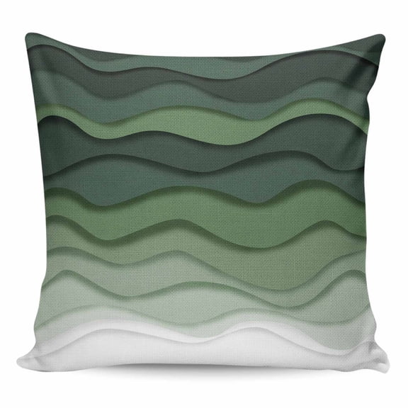 Throw Pillow Covers 26x26 Inch, Sage Green Stripes Decorative Pillow Cases for Couch Sofa Bed, Rustic Gradient Abstract Waves Art Cotton Linen Square Home Decor Pillowcases with Hidden Zipper