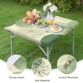 thumbnail image 4 of Green Tie Dye Overlay Pattern Square Fitted Tablecloth with Elastic Edge,Square Table Cover,Washable Elastic Table Cover for Home Kitchen Party Decor 36"x36", 4 of 6