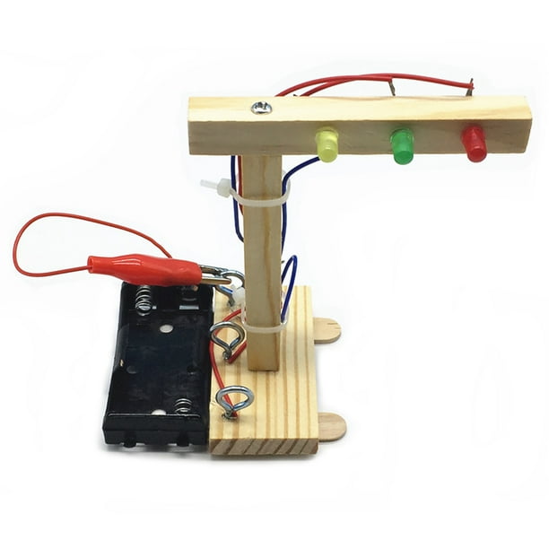 Feux de signalisation en bois kit de bricolage enfants jouet kit de  bricolage pour enfants science et technologie inventions assemblé  expérience bricolage kits de construction de modèles 