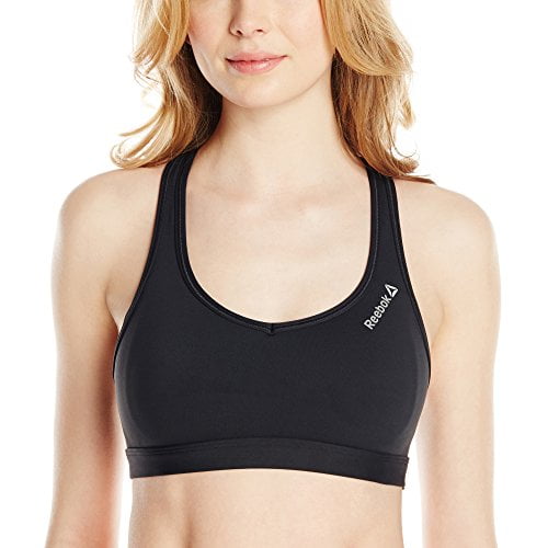 reebok black sports bra