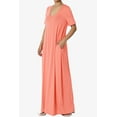 thumbnail image 3 of TheMogan Women's PLUS Soft Jersey Oversized V-Neck Short Sleeve Maxi Dress W Pocket, 3 of 6
