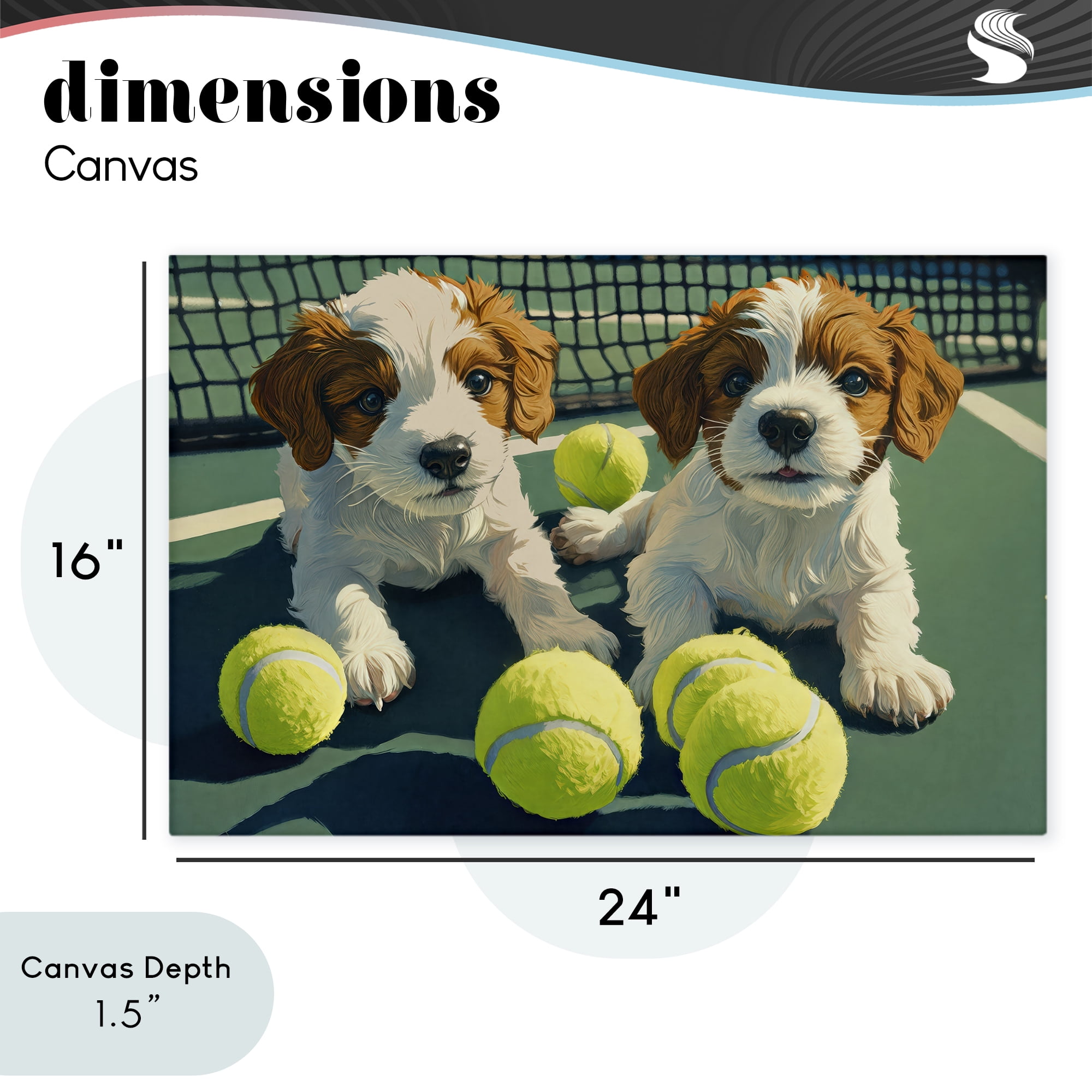 Stupell Industries Playful Puppies with Tennis Balls Canvas Wall Art, design by Imagine It Images