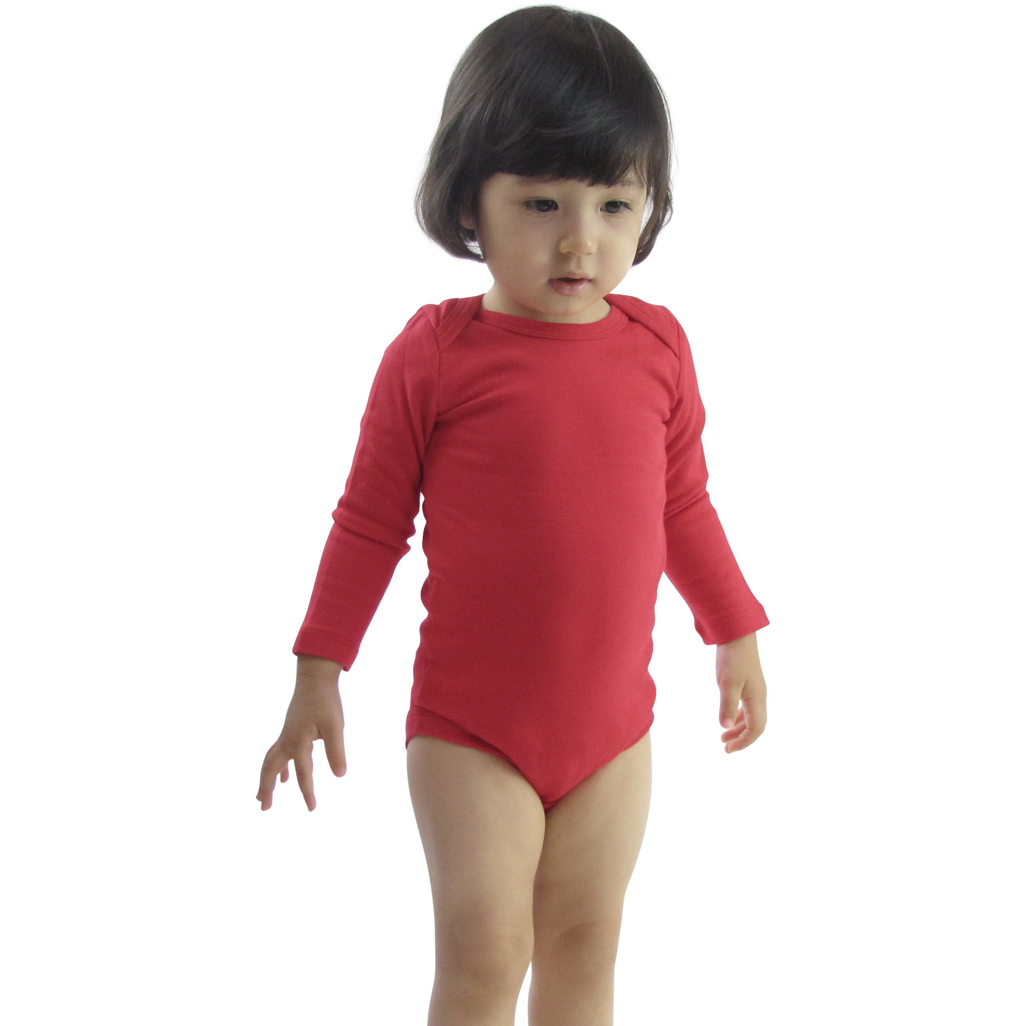 kamera ødelagte feminin Couver Baby Cotton Longsleeve Onesie Infant Toddler Lap Shoulder Solid  Color Bodysuit, Red, 12M - Walmart.com