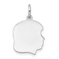 thumbnail image 1 of FB Jewels Sterl Silver Rh-plt Engraveable Girl Polished Front/Satin Back Disc Charm, 1 of 2