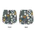 thumbnail image 6 of Uemuo Flowers and Bee Pattern Women's Athletic Shorts High Waisted Running Shorts with Liner Pockets Gym Elastic Workout Shorts-, 6 of 9
