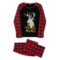 thumbnail image 3 of Elippeo Family Matching Christmas Pajamas, Letter  Deer Head Print Long-Sleeved Tops + Plaid Trousers Sleepwear Outfits, 3 of 10