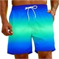 thumbnail image 3 of WAENQINLA Mens Swim Trunks Big And Tall Mens Gradient Swim Board Shorts Drawstring Beach Board Shorts Swimsuit with Pockets, 3 of 9