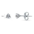 thumbnail image 2 of BERRICLE Sterling Silver Solitaire Round Cut Cubic Zirconia CZ Fashion Stud Earrings for Unisex, Rhodium Plated, 4mm, 2 of 15
