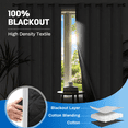 thumbnail image 3 of Lapalife Thermal Insulated 100% Blackout Curtains for Bedroom, 63 Inch Double Layer Thick Quilted Lining Grommet Curtain Noise Reducing for Living room, Bedroom, White, 1 Panel, 3 of 8