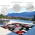 thumbnail image 3 of Red Black Geometric Outdoor Rug for Patio/Deck/Porch, Non-Slip Large Area Rug 4 x 6 Ft, Modern Color Block Abstract Indoor Outdoor Rugs Washable Area Rugs, Reversible Camping Rug Carpet Runner, 3 of 8