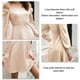 thumbnail image 5 of Vestido Puff Manga Larga Cuello En V Botón Color Puro Vestido Elegante De Moda Para Mujer Champán S, 5 of 6