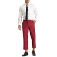 thumbnail image 2 of INSPIRE CHIC Men's Pants Solid Color Ankle Length Flat Front Trousers 32 Burgundy, 2 of 7