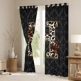 thumbnail image 3 of Homewish Bowknot Initial Alphabet H Blackout Curtains Set of 2 (52x84 Each) for Female Men,Animal Cheetah Print Window Curtains,Gothic Chic Damask Curtains and Drapes,Luxury Bedroom Decor, 3 of 6