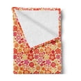 thumbnail image 2 of Floral Soft Flannel Fleece Throw Blanket, Colorful and Graphical Flowers and Shamrocks Layout, Cozy Plush for Indoor and Outdoor Use, 50" x 60", Yellow Vermilion, by Ambesonne, 2 of 5