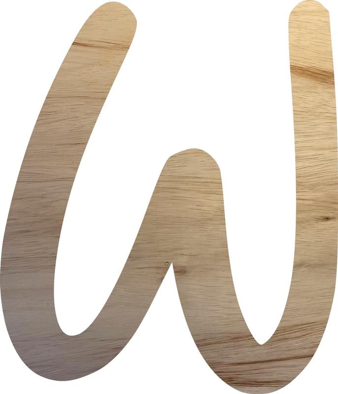 Unfinished Wooden Letter W, Paintable 8'' Tall Wood Craft Letter, Wall