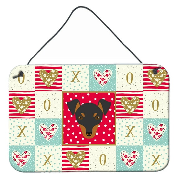 Carolines Treasures CK5218DS812 Manchester Toy Terrier Love Wall or Door Hanging Prints 8x12 multicolor