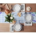 thumbnail image 3 of Table Runner Dresser Scarves 70 Inch Long, Garden Butterfly Morning Glory Vine Linen Dining Table Runners Flower on Blue Lattice Grid Tabletop Scarf for Wedding Holiday Party Kitchen, 3 of 7