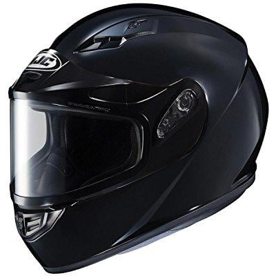 - hjc cs-r3 sn black snowmobile helmet with dual lens shield - large