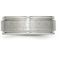thumbnail image 4 of Chisel Stainless Steel Brushed and Polished 8.2mm Grooved Edge Band - Ring Size 8.0, 4 of 8
