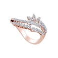 thumbnail image 2 of AFFY Round White Natural Diamond Cluster Half Flower Engagement Wedding Ring in 14k Solid Rose Gold (I-J Color, I2-I3 Clarity, 0.40 Cttw) Ring Size-10.5, 2 of 3