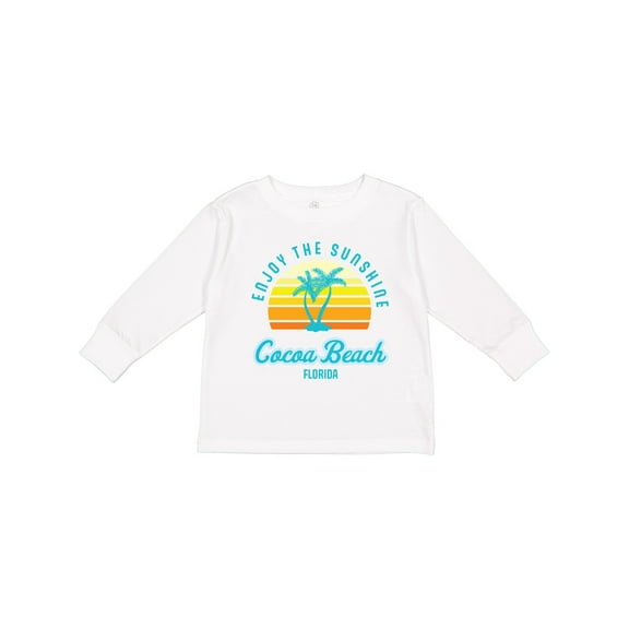 Inktastic Summer Enjoy the Sunshine Cocoa Beach Florida in Blue Boys or Girls Long Sleeve Toddler T-Shirt