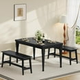 thumbnail image 2 of 39.3'' Bamboo Dining Bench, Farmhouse Kitchen Table Bench, Kitchen & Living Room Furniture, Easy to Assemble, Sturdy and Stable, Black BK03CD01G2, 2 of 9