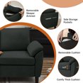 thumbnail image 5 of Pingliang Home 2 Pieces Furniture Set, 57" Loveseat and 35" Accent Chair, 1-Seater Single Armchair and 2-Seater Small Sofa Couch with Side Pockets for Dorm,Living Room,Apartment,Office,Studio, 5 of 7