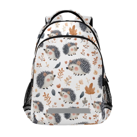 ALAZA Hedgehog Autumn Leave Backpack Elementary School Bag Bookbag Travel Rucksack