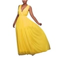 thumbnail image 2 of FcBaudy Camisole Sans Manches Robe Col en V, Robes d'Été pour Femmes, Robes d'Été pour Femmes Nouvelle Grande Robe Col en V Couleur Unie Grande Robe Robe pour Femmes, 2 of 8