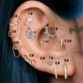 thumbnail image 1 of Boucles d'Oreilles Rook Tragus Helix Perçage pour Femmes Lobe Cartilage Cœur Chaîne de Perçage Boucles d'Oreilles en Acier Inoxydable Bijoux CC149, 1 of 5