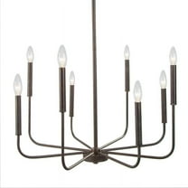 LNC Concise 8-Light Modern Contemporary Rustic Electric Black Candle Large Chandelier