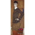 thumbnail image 2 of Egon Schiele 12x24 Black Ornate Framed Double Matted Museum Art Print Titled: Portrait of Erich Lederer (1912-1913), 2 of 5