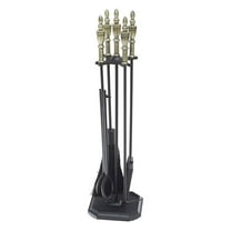 Achla Designs Minuteman International Westford Fireplace Set of 4 Tools, 30.5 Inch Tall, Antique Brass and Black